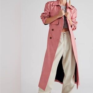 We The Free Pink Trench Coat